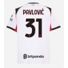 Koszulka piłkarska AC Milan Strahinja Pavlovic #31 Strój wyjazdowy 2025-26 tanio Krótki Rękaw
